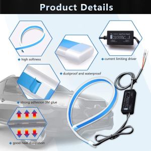 Flowing Bar Silicone Drl Daytime Running Lights 45CM 17.7" White Amber Flexible