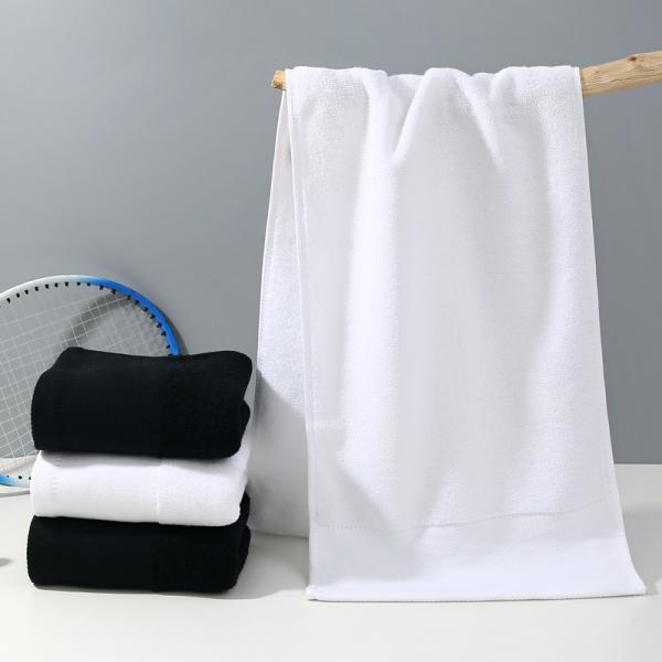 Home Hotel Traveling Spa Pure Cotton Towel with Custom Logo Printing White Black