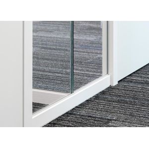 Toughened Safety Laminated Glass Frameless Partition Wall With Solid Timber