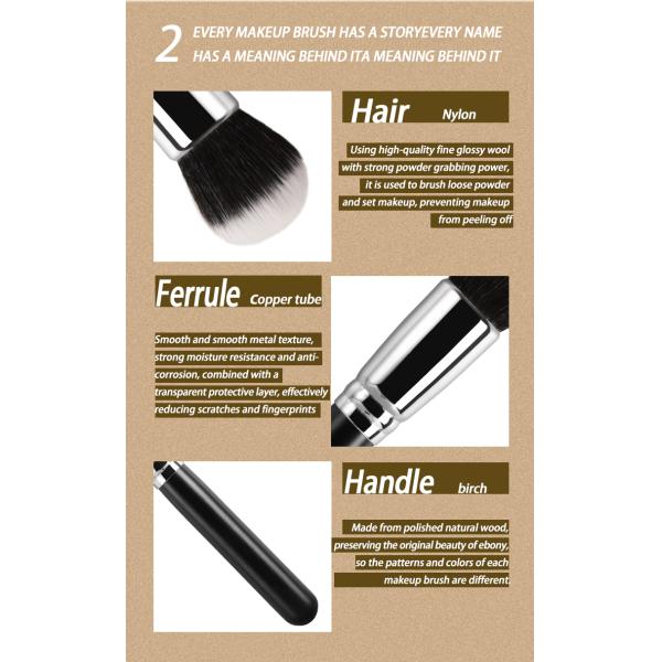 A10 Premium Vegan Single Foundation Brush Dense Flat Cream Makeup Brushes