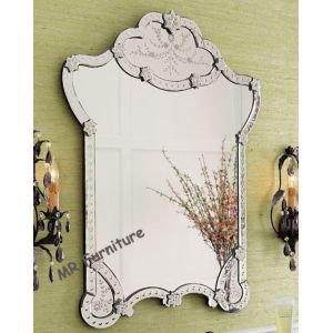 China Garment Design Venetian Wall Mirror Flowers Etching 4mm Beveled Mirorr on sale
