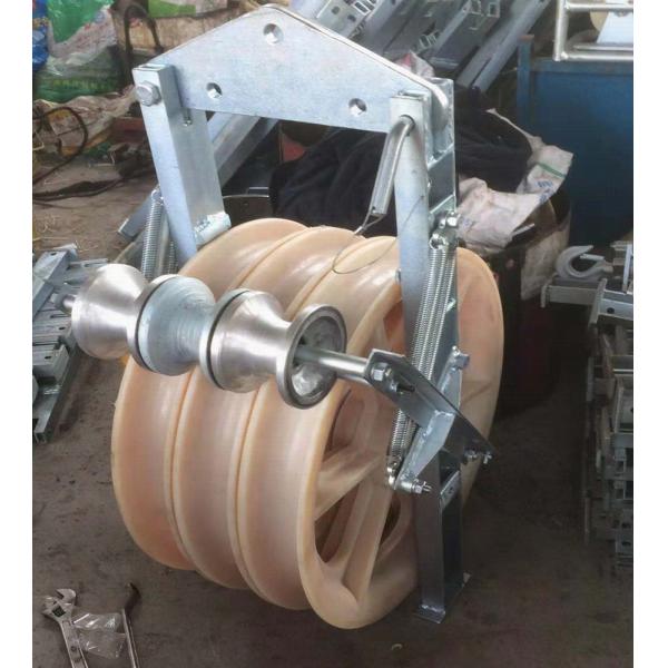Large Diameter Wire Pulley Block With Grounding Roller For Stringing Construction