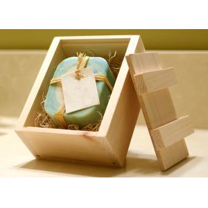 Natural Style Custom Wood Serving Tray , Rectangular Serving Tray With Lid