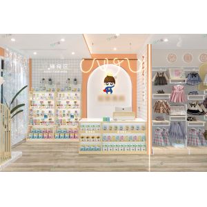 China Energetic Milk Orange Style Baby Store Display Shelf on sale