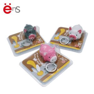 Pig Shaped Promotional Plastic Keychain 3D For Gift Non Phthalate Pvc Material