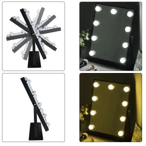 Aluminum Light Up Bulb Mirror 360 degree Moving Dimmable Switch