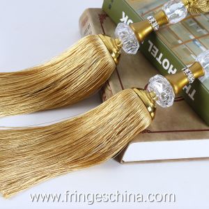 Delicate custom long tassel fringe trimming for curtain attractive tieback
