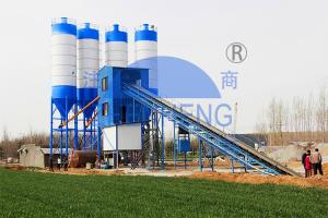 China HZS90 Precast Concrete Production Equipment, 4 Bins Wet Mix Concrete Batch Plant on sale
