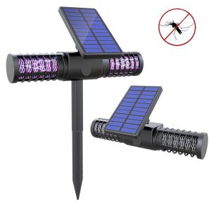 China Solar Bug Zapper Light Wireless Insect & Mosquito Killer Light with 4 UV LED Bulbs Rechargeable Garden Lights on sale