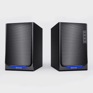 Desktop Speakers Wireless HiFi Wooden Black Bookshelf Speakers with Remote