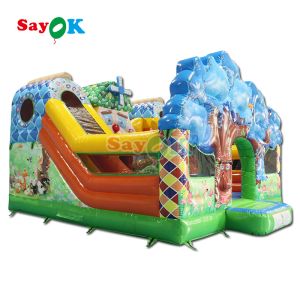 Cheap Inflatable Bouncer Castle Game For Kids Inflatable House Party Jump Bouncing And Slide Combo With Selection Windmill for sale
