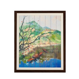 Home Decor Ribbon Painting 54 X 43.5cm Size With Wooden Frame Tear Resistant