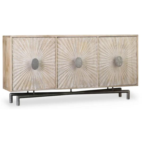 Customized 40 Inch Buffet Cabinet Black TV Sideboard MDF Material