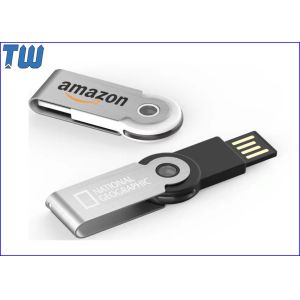 Round LED Light Shinning 360 Rotating 8GB USB Drives Metal Twister