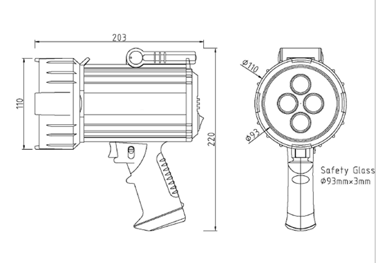 30000H Led 9va Handheld Uv Light , HUATEC Handheld Ultraviolet Light