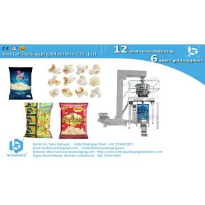 Popcorn snack automatic packaging machine full set stainless steel frame