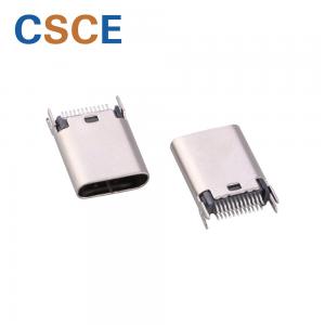 China LCP / Brass USB Type C Female Connector , Micro USB Jack Connector For Mobile Phone on sale