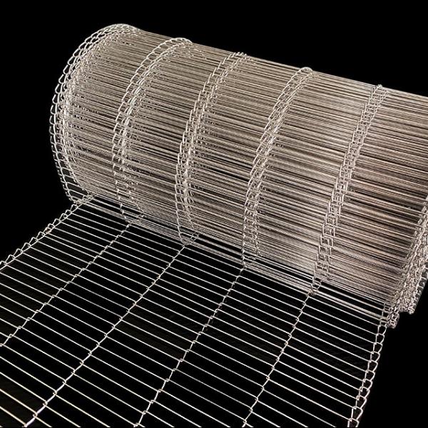 Stainless Steel Metal Flat Flex Wire Mesh Conveyor Belt For Eggs Chocolate