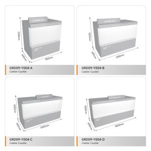 Shop Table Grey Wooden Cash Register Iron Structure Light Box For Shop Stand And