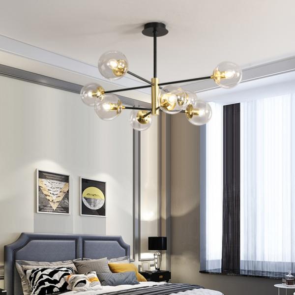 Loft Vintage Loft Chandelier E27 Round Ball Light Ceilling Lamp Black Gold pendant lighting(WH-MI-426)
