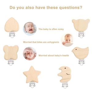 1.8in To 2.2in Animal Shaped Grip Teether Wood Durable Baby Teething Toys For