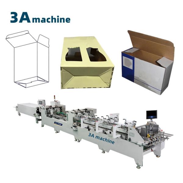 Paper Material 2 3 Layers Corrugated Dual- Lock Bottom Folding Gluing Machine