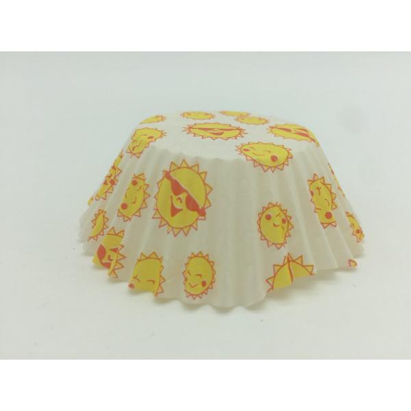 Disposable Yellow Cupcake Wrappers / Holders , Birthday Cupcake Wrappers For Kids