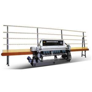GLASS STRAIGHT-LINE BEVELING MACHINE WITH 10 SPINDLES FOR SMALL PIECE OF GLASS