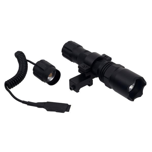 5.9 Inch Tactical LED Flashlight With Angled Offset Ring Mount For Picatinny Or