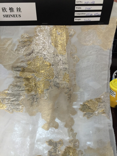 Quality silk/metallic clipped jacquard wholesale