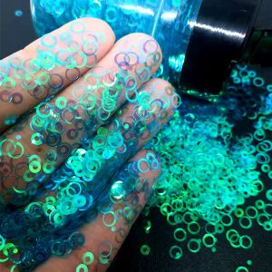 Beautify Glitter Sparkling Glitter Sky Blue Glittering Bling Open Circle Shaped