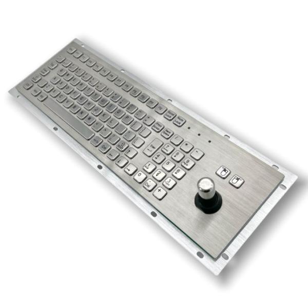 Ip65 /IK07 Waterproof dustproof Industrial Stainless Steel Keyboard With 8 Directions Operating Lever Stick Rear Panel Mounted -40℃