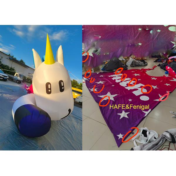 Custom 5m Long Fabric Material Inflatable Unicorn For Amusement Parks Or Outdoor Lawns