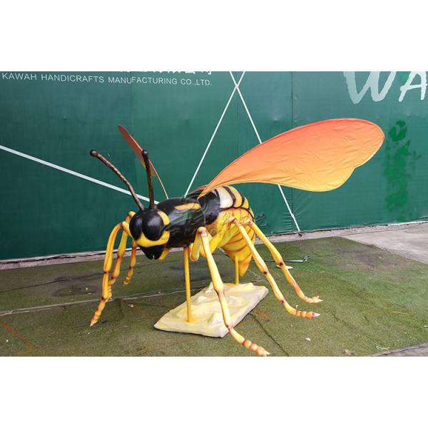 Sun Proof Giant Artificial Insects , Animatronic Bee With Realistic Stripe