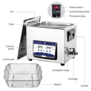 Tabletop CE FCC Ultrasonic Cleaning Machine 10L 2.6 Gallon