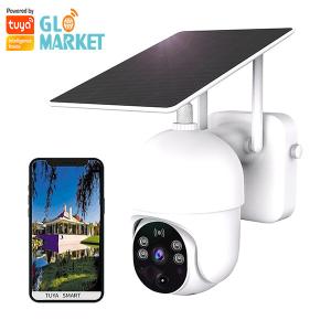 Cheap Glomarket Tuya Smart Wifi Solar Camera Waterproof App Control PIR Motion Detection Camera for sale