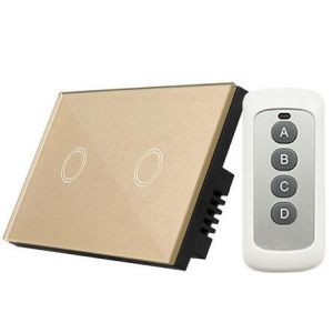 Cheap Luxury White &amp; Black Crystal Glass Touch Panel Intelligent wall switch with led indicator light for sale