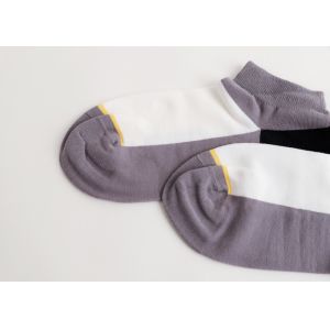 Elastic Grey Sports Ankle Socks Cotton Sweat Absorbing Material