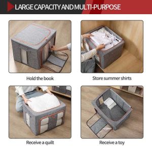 ODM 100L Fabric Household Storage Containers Collapsible Double Zippers