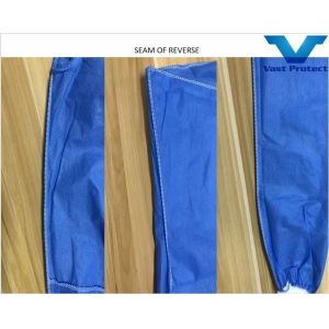 3 Years Guarantee SMS Knitted Cuff Disposable Coverall for Strong Fluid