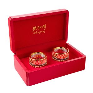 China MDF wooden box for tea canister rectangle wooden tea box Storage Gift Red Packaging Wooden Box with velvet insert on sale