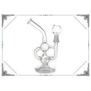 China Dab Oil Rigs Bongs Baby Double Barrel Smoking Water Pipe Bubbler on sale