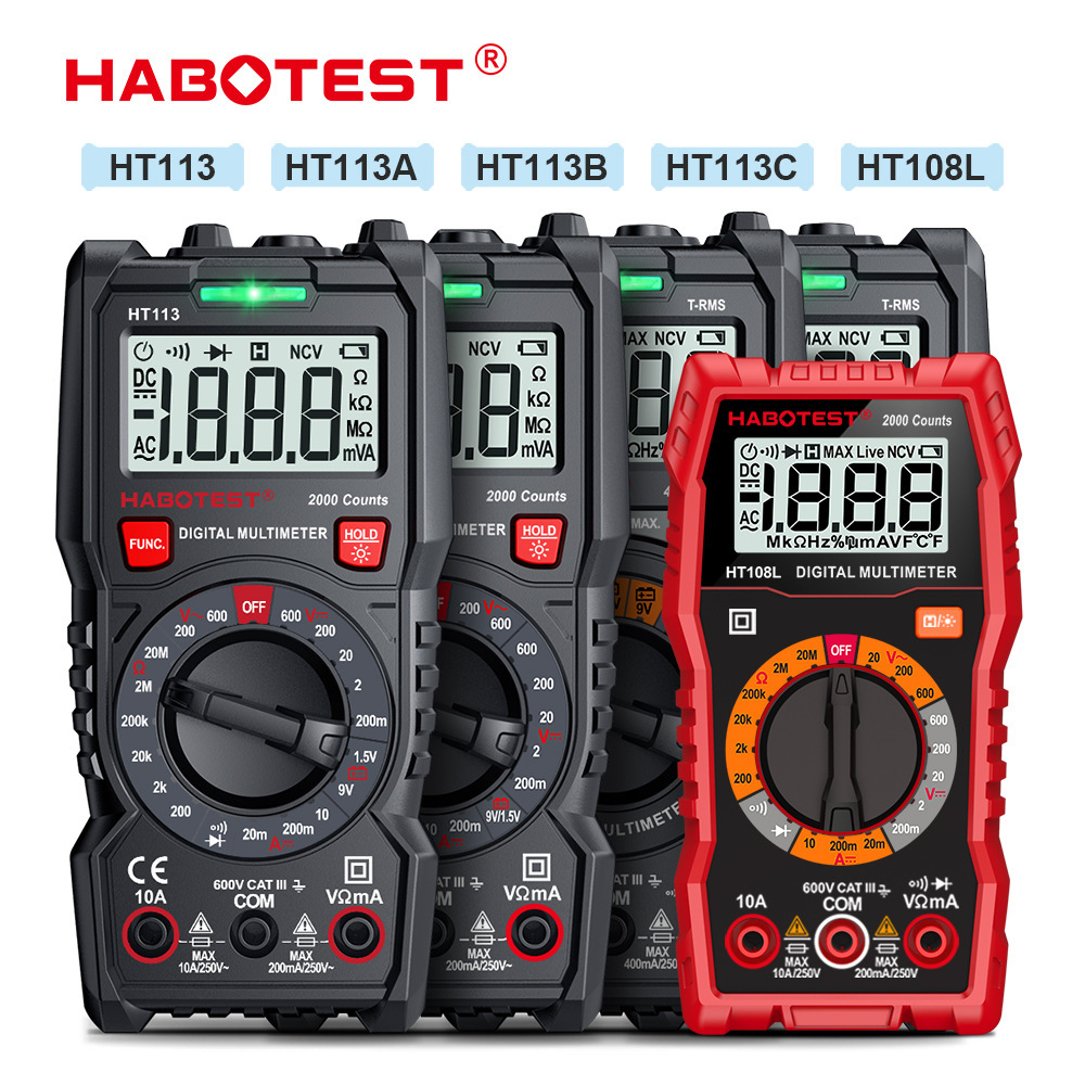 Habotest HT113 Manual Digital Multimeter with Low Input Impedance for Household