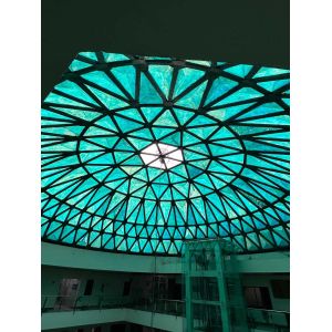 Aluminum Alloy Dome Roof Building with FRP Fiber Sheet glass skylight cover