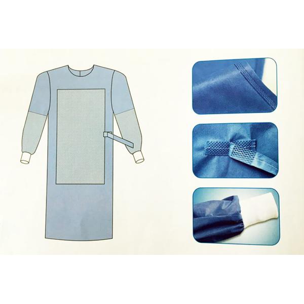Quality The hottest selling standard Surgical gown SMS/SPE/PP/SMMS/SMS+SPE,blue,anti-static and fluid resistant wholesale