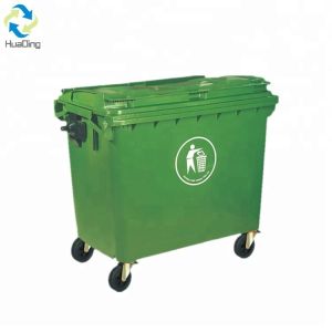 Large 660 litre with lid plastic garbage bins