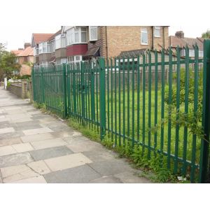 Cheap Green H2100mm Security Palisade Fencing With Triple Pointed Top for sale