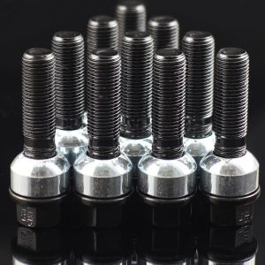 Grade 12.9 Extended Lug Bolt 45mm With Washer For PORSCHE Black Finish Shank