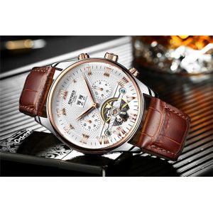 Charm 3ATM Mechanical Wrist Watch 20mm Wide Soft Leather Strap
