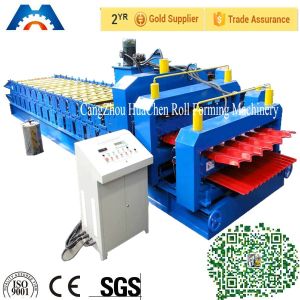 Roof Wall Double Layer Roll Forming Machine 0 - 15m / min Manual Hydraulic